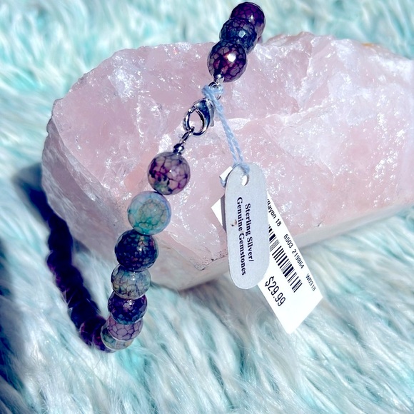 Gorgeous Multi Coloured Agate Necklace with Sterling Silver Clasp - Picture 8 of 14